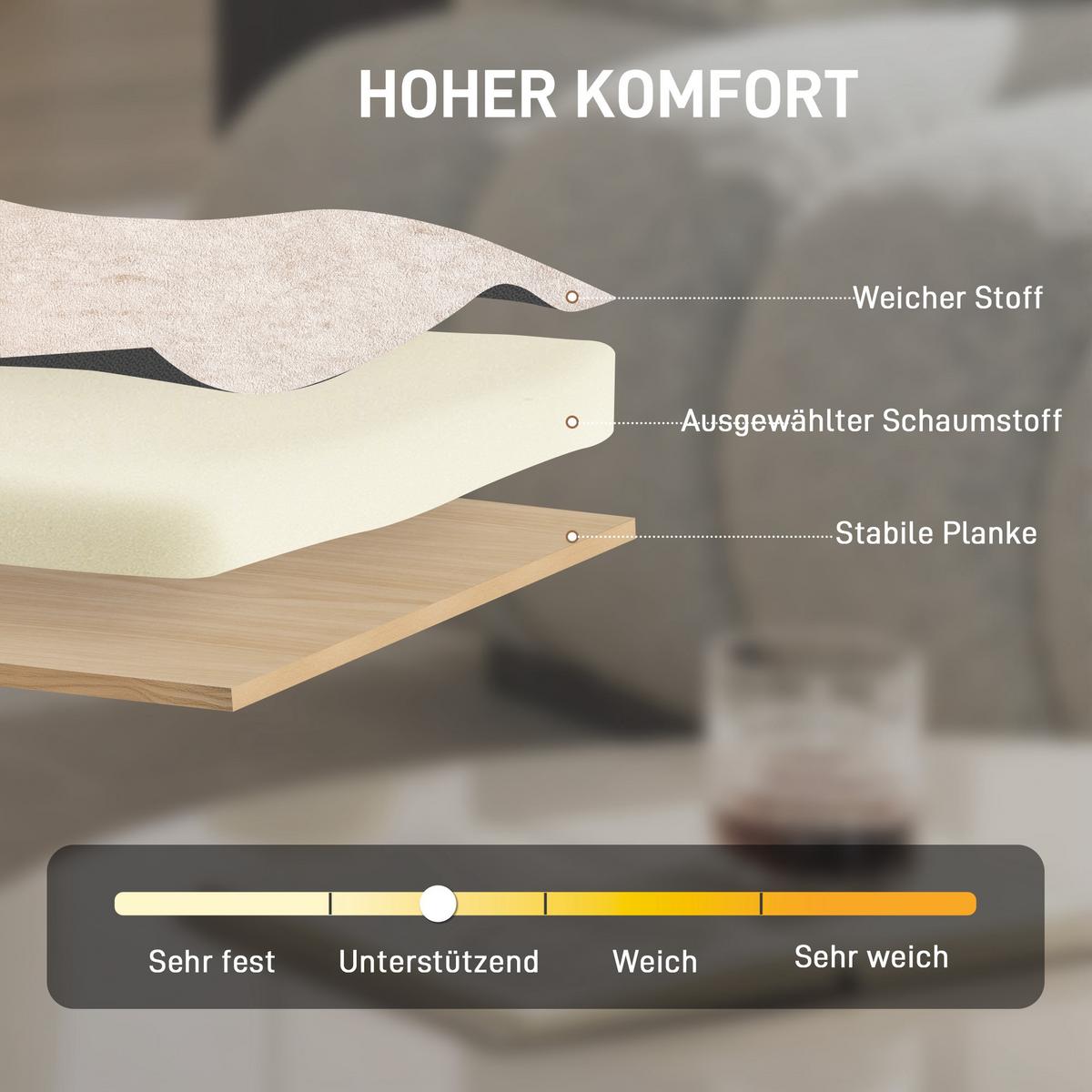 SESSEL Chenille Holz Beige - Beige/Braun, Holz/Textil (63.5/78.5/71cm) - HOMCOM