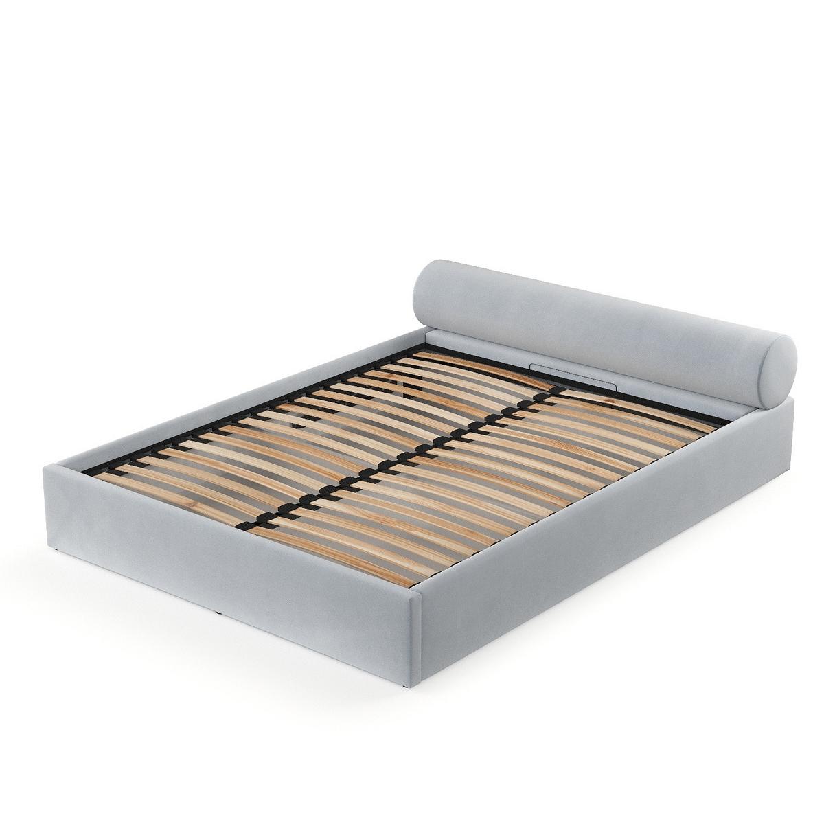 POLSTERBETT Solvo mit Stauraum 200/200 cm Hellgrau im Paros Stoff - Hellgrau/Schwarz, Holz/Holzwerkstoff (200/200cm) - AltaBeds