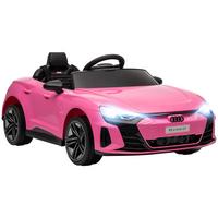 KINDER-ELEKTROAUTO mit Fernbedienung, Hupe, Musik, Scheinwerfer, Gurt, Rosa - Rosa, Metall (103/58/41cm) - HOMCOM