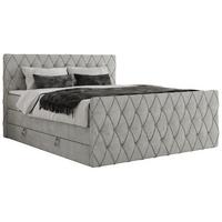 BOXSPRINGBETT MIREN KING DUO 200/200 Hellgrau Struktur - H3 - Hellgrau, Holz/Textil (200/200cm) - MKS