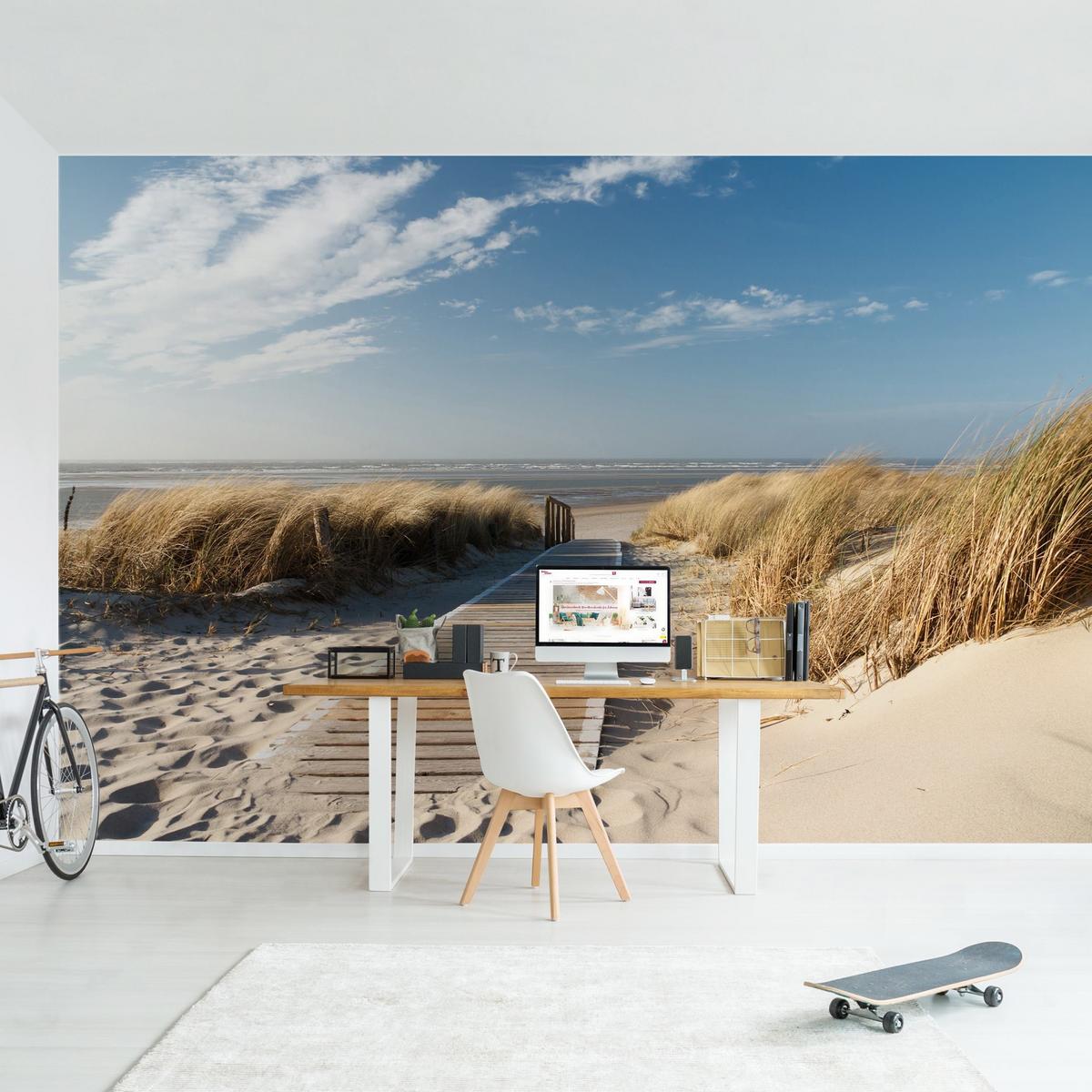 FOTOTAPETE Ostsee Strand 288/190 cm - Eichefarben, Papier (288/190cm) - Bilderwelten