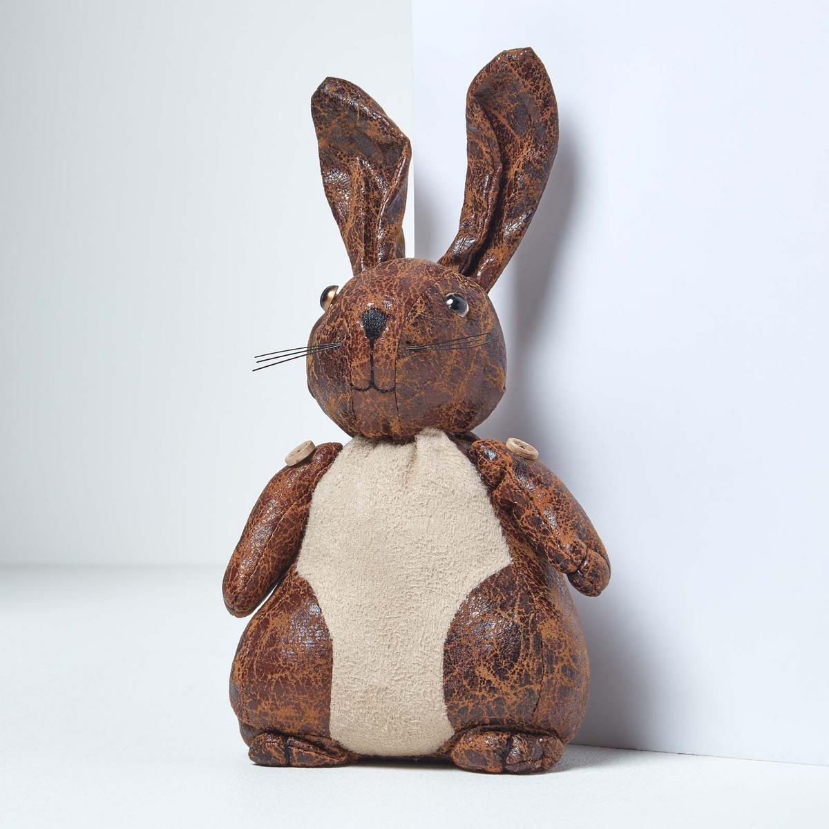 TÜRSTOPPER Hase - Braun, Kunststoff (17/17cm) - Homescapes
