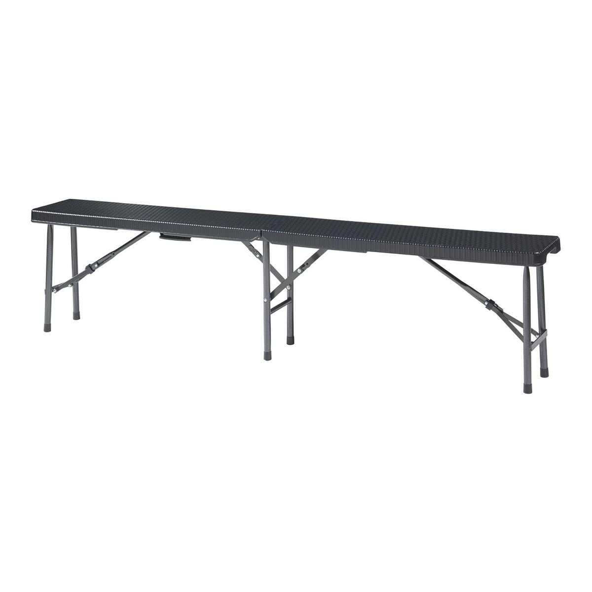 KLAPPBANK Mark - Schwarz, Kunststoff/Metall (180/43/25cm) - [en.casa]