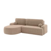 ECKSOFA mit Schlaffunktion und Bettkasten LIRA-L - 264x172x89 Dunkelbeige - Sahara, Holzwerkstoff/Textil (264/172cm) - ALTDECOR
