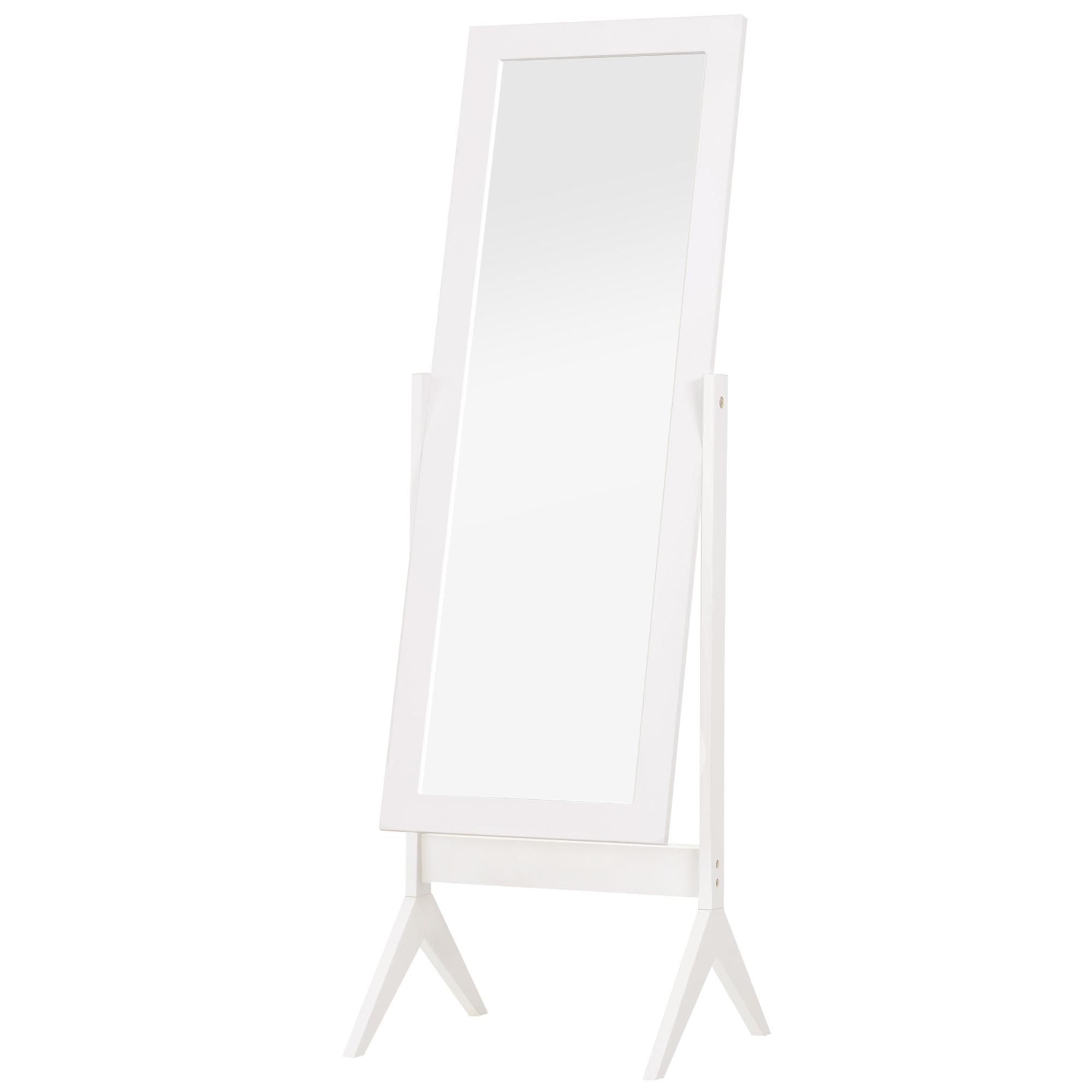 STANDSPIEGEL Erhöhte Füße Ganzkörperspiegel Schminkspiegel Pflegeleicht MDF - Weiß, Glas (46/148/47cm) - HOMCOM