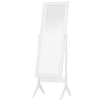 STANDSPIEGEL Erhöhte Füße Ganzkörperspiegel Schminkspiegel Pflegeleicht MDF - Weiß, Glas (46/148/47cm) - HOMCOM
