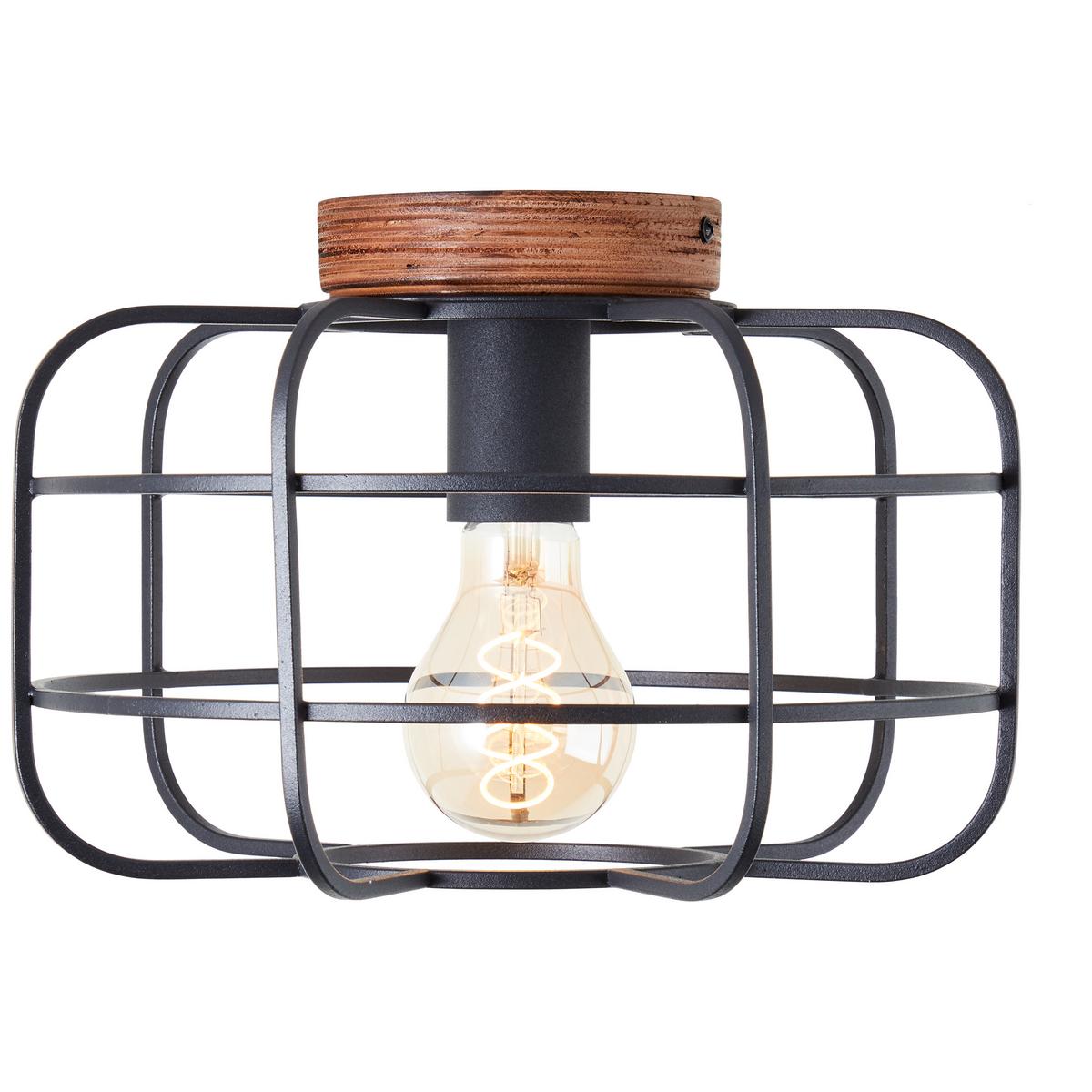 DECKENLEUCHTE Gwen 99706/66 - Schwarz, Holz (30/30/19.8cm) - Brilliant