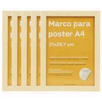 RAHMEN Set mit 48 aus MDF und Acrylglas Schutz und Aussteller für Fotografien, Bilder, Poster, Gemälde, Dekoration für Haus Farbe Hellholz A4 - Beige, Holz (21/3cm) - Nacnic
