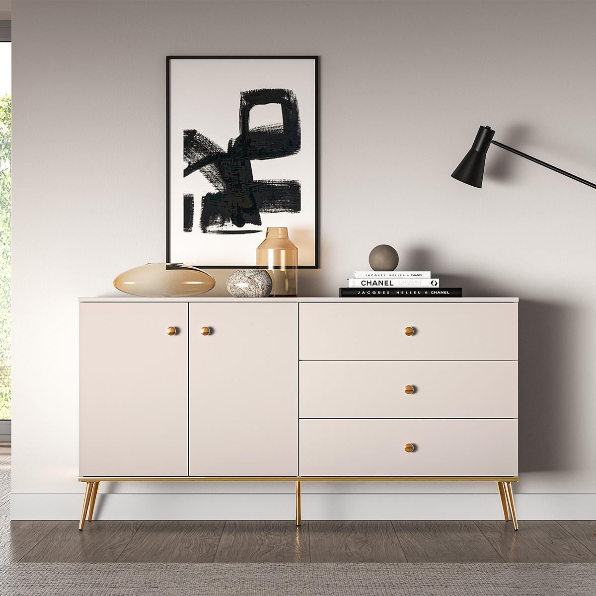 SIDEBOARD Olivia Kaschmir - Beige, Holzwerkstoff (160/85/40cm) - Petits-meubles
