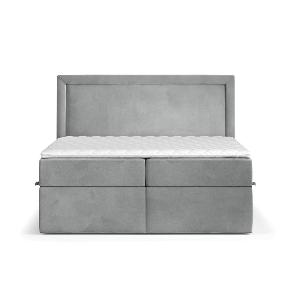 BOXBETT Jodan 200/200 cm Grau im Magic Velvet Stoff - Schwarz/Grau, Holz/Holzwerkstoff (200/200cm) - AltaBeds