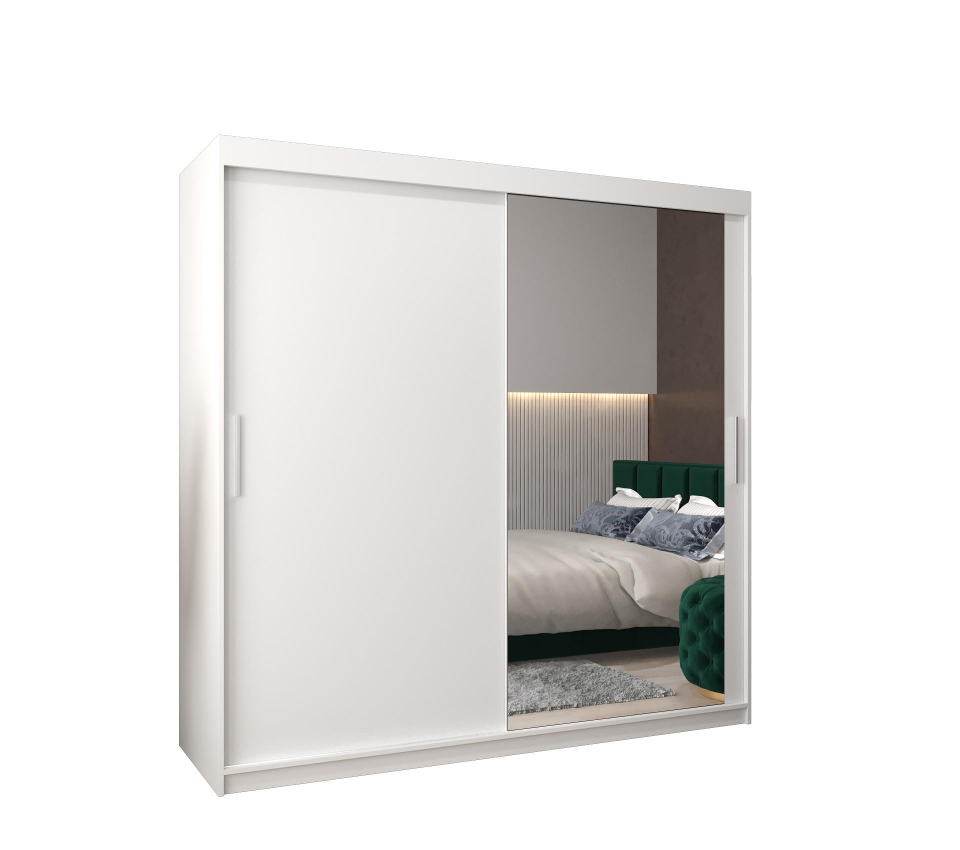 SCHWEBETÜRENSCHRANK 200/200/62 2-türig - Silberfarben/Weiß, Holz/Kunststoff (200/200/62cm) - MÖBEL KRYSPOL