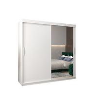 SCHWEBETÜRENSCHRANK 200/200/62 2-türig - Silberfarben/Weiß, Holz/Kunststoff (200/200/62cm) - MÖBEL KRYSPOL