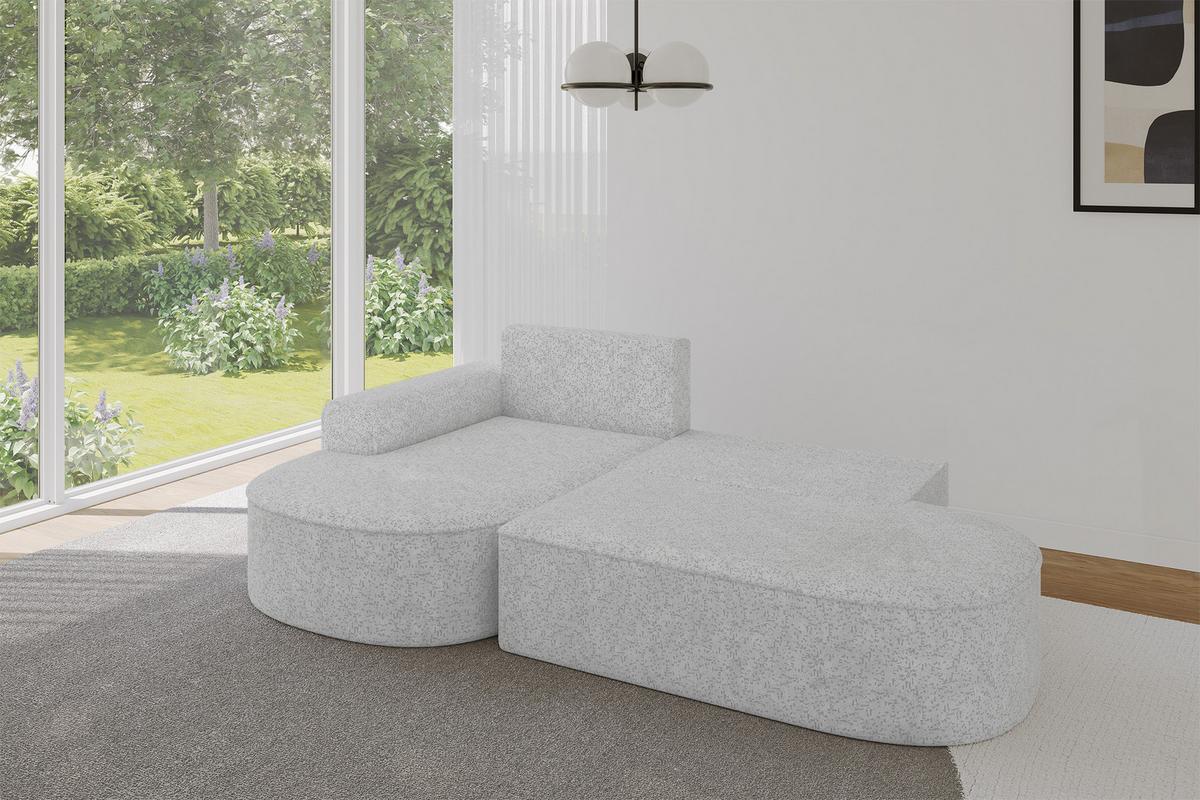 ECKSOFA mit Schlaffunktion und Bettkasten Ottomane Links MARI-L1-S - 283x167x73 cm Grau Tissu - Schwarz/Grau, Holzwerkstoff/Kunststoff (283/167cm) - ALTDECOR