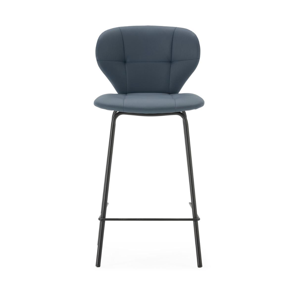 HOCKERN (Set aus 2) mit schwarzen metallbeinen - maura 45/52/67 cm - Dunkelgrau, Kunststoff (52/67/45cm) - Calicosy
