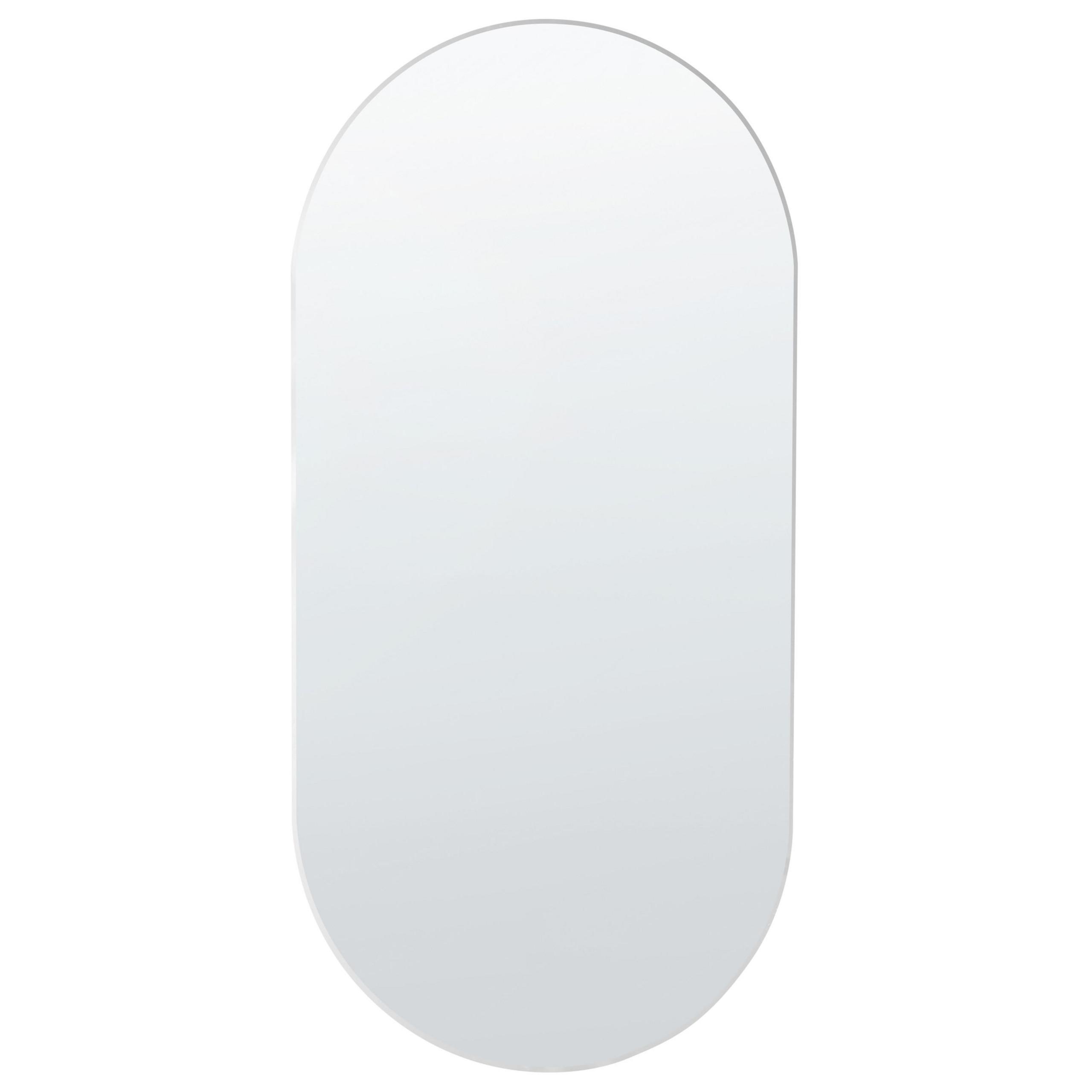 WANDSPIEGEL oval 40/80 cm Silber Alfortville - Silberfarben, Glas (40/0.5/80cm) - Beliani