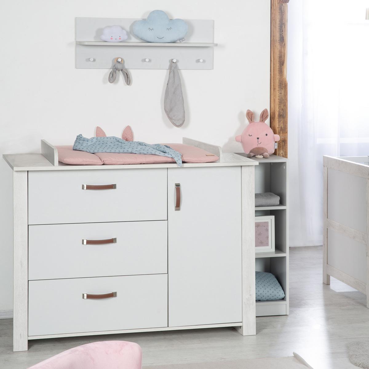 BABYZIMMER-SET Mila 2-teilig - Grau, Holzwerkstoff (126/98.5/142cm) - Roba