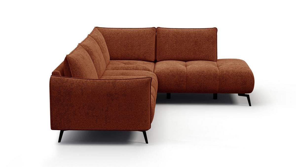 ECKSOFA AERA 5-Sitzer rechts, orange - Schwarz/Orange, Holz/Textil (268/206cm) - Wozimo