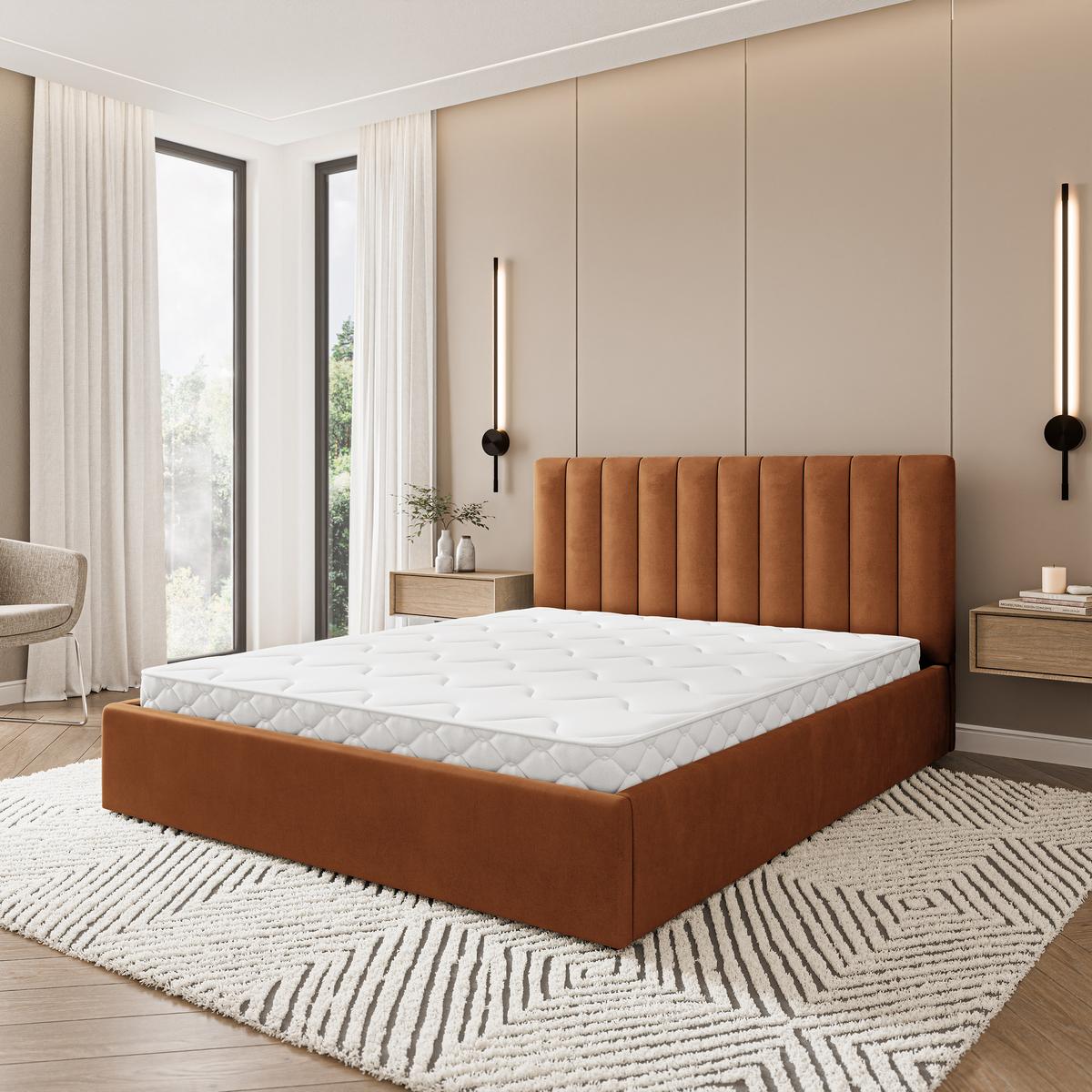 POLSTERBETT DEMERA MGV 180x200 cm mit Bettkästen - Kupferfarben - Kupferfarben, Holz (180/200cm) - MASSENO