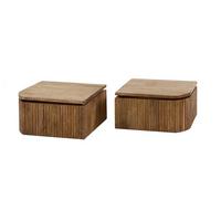 NACHTTISCH HEVE 2ER SET Holz Mango - Zwetschgeholzfarben, Holz (40/20/35cm) - KAWOLA