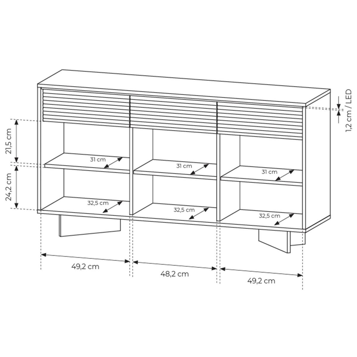 SIDEBOARD Semi 153 cm - Beige/Cappuccino, Holzwerkstoff (153.9/84.4/40cm) - Selsey