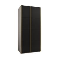 SCHWEBETÜRENSCHRANK 245,5/120/64 2-türig - Goldfarben/Schwarz, Holz/Metall (120/245/64cm) - Abiks Möbel