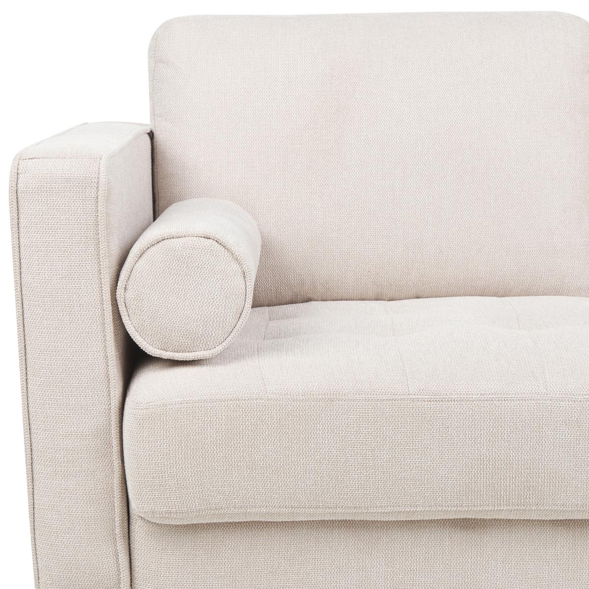 2-SITZER-SOFA hellbeige Nurmo - Dunkelbraun/Beige, Textil (140/78/74cm) - Beliani
