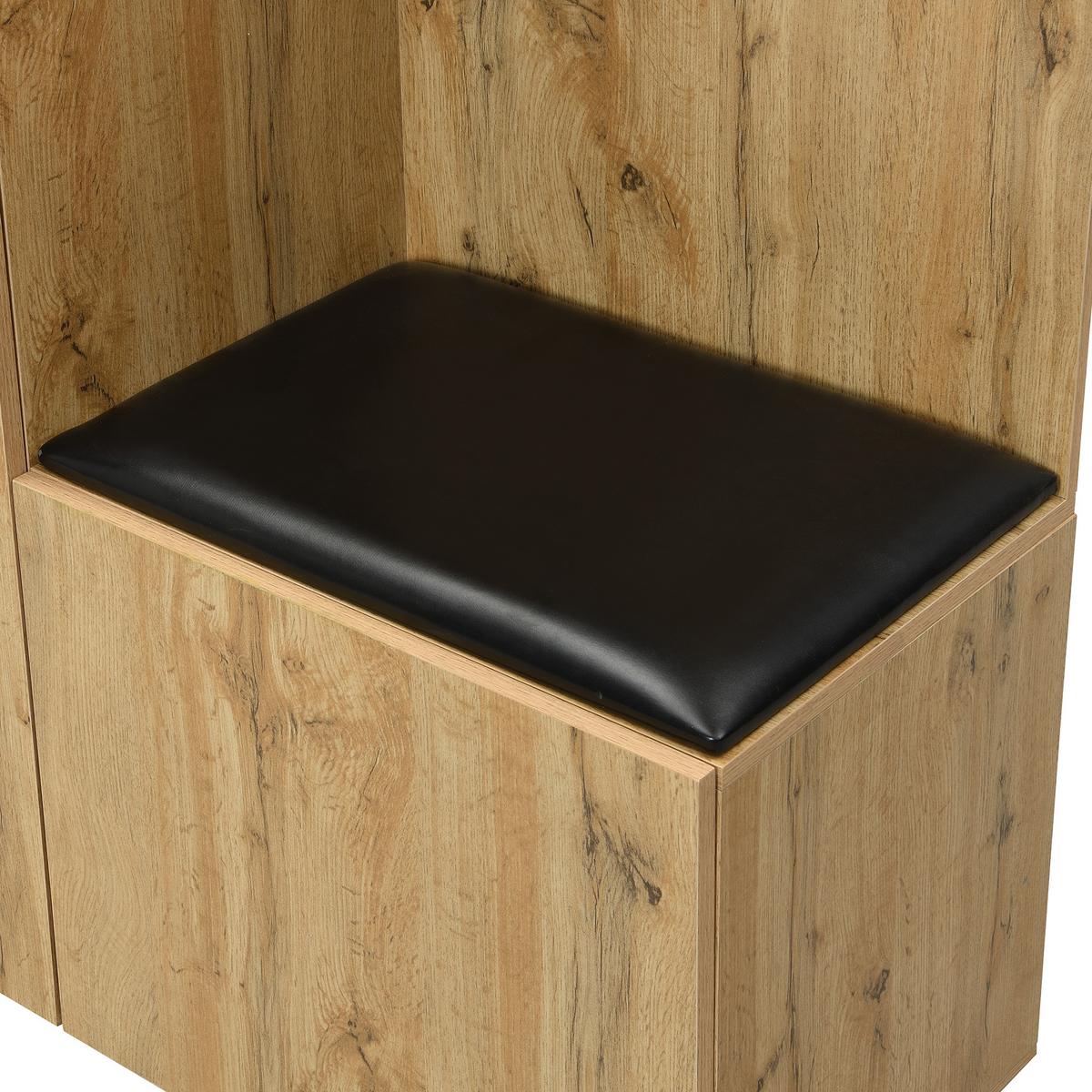 GARDEROBE mit Spiegel und Aufbewahrung 2 Türen und 3 Ablageflächen - Eichefarben, Holzwerkstoff/Metall (98/191/38cm) - Urban Meuble