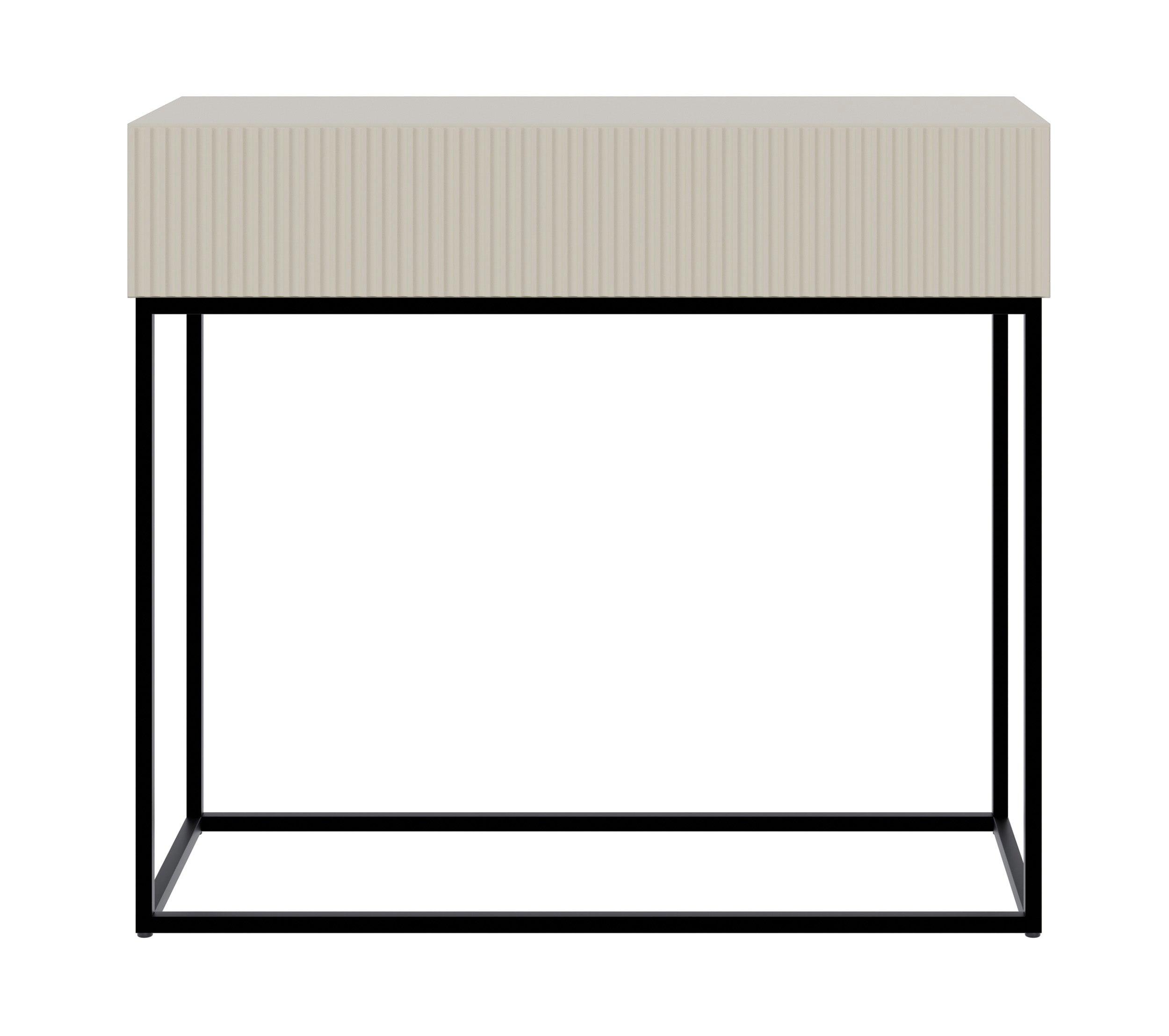 KONSOLENTISCH Veldio Graubeige mit schwarzen Beinen 90 cm - Taupe/Greige, Holzwerkstoff/Metall (35.6/90/79cm) - Selsey