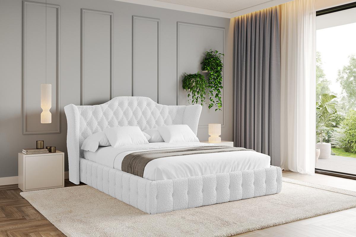 POLSTERBETT mit Bettkasten und Lattenrost, Boxbett ohne Matratze - MODY 120x200 Weiß - Weiß, Holzwerkstoff/Textil (120/200cm) - ALTDECOR