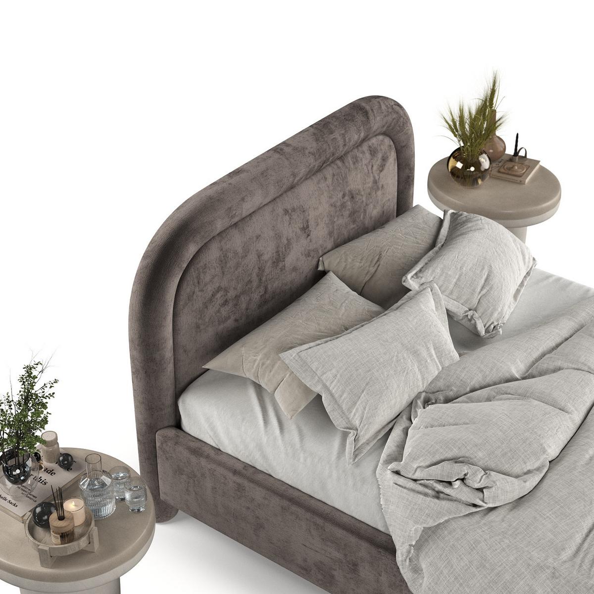 POLSTERBETT Zoya 160/200 cm Braun im Lotta Stoff - Naturfarben/Braun, Holz/Holzwerkstoff (160/200cm) - AltaBeds