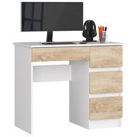 SCHREIBTISCH Weiß, Eiche Sonoma 77/90/50 - Weiß, Holzwerkstoff (120/50/77cm) - RAUMHIRSCH FURNITURE