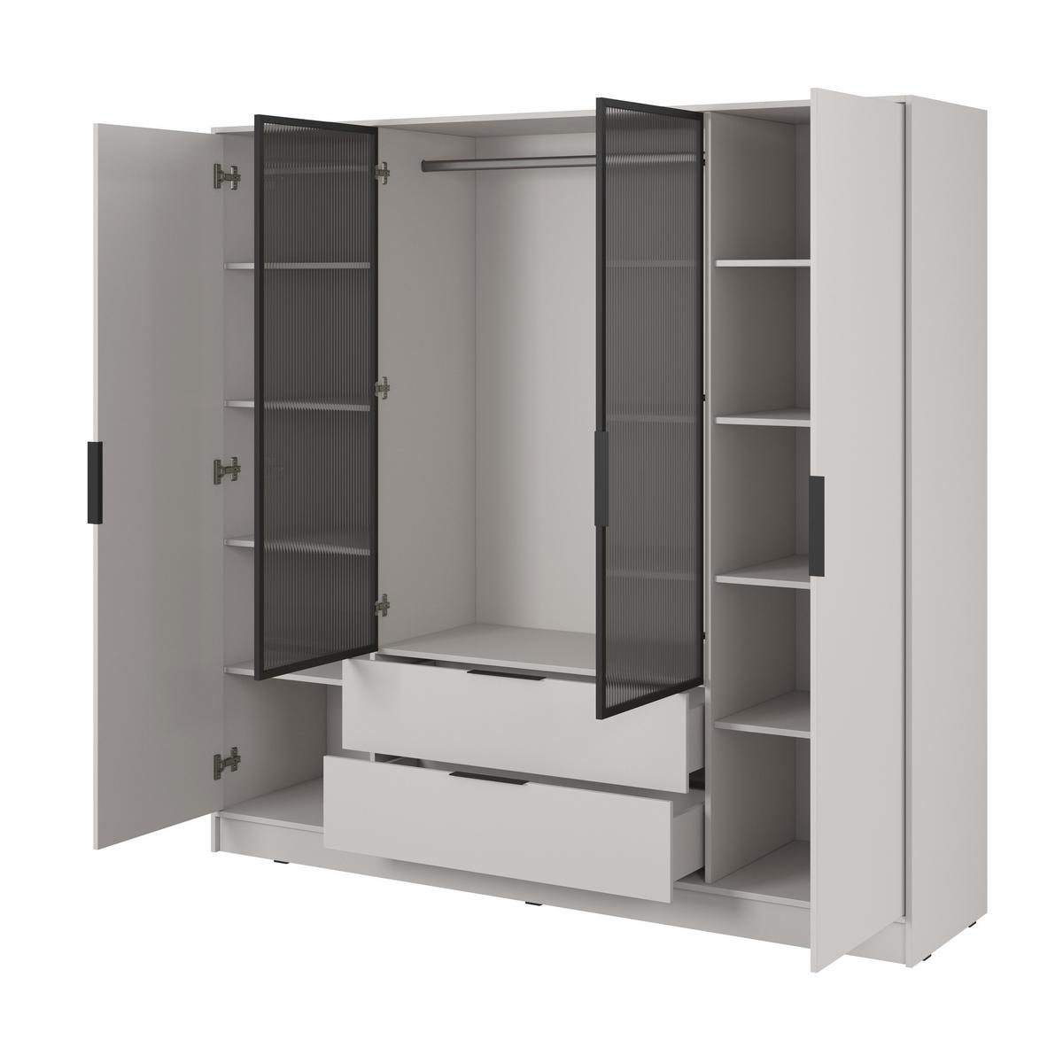 DREHTÜRENSCHRANK CATERINA 206/200/51 cm 4-türig Kaschmir - Kaschmir, Holzwerkstoff (206/200/51cm) - MASSENO
