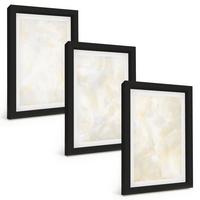 BILDER SET 3er Set - 20x30 cm Schwarzer Rahmen - Helles Strukturfarbendesign - Schwarz, Kunststoff (20/30cm) - TULUP