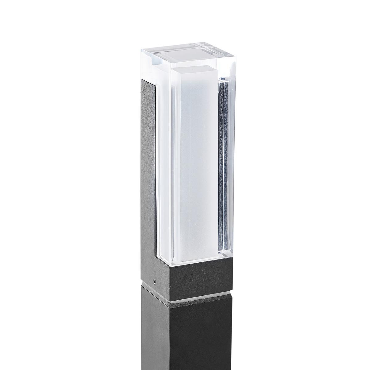 LED-POLLERLEUCHTE Schwarz Awuna - Schwarz, Metall (10/10/60cm) - Beliani