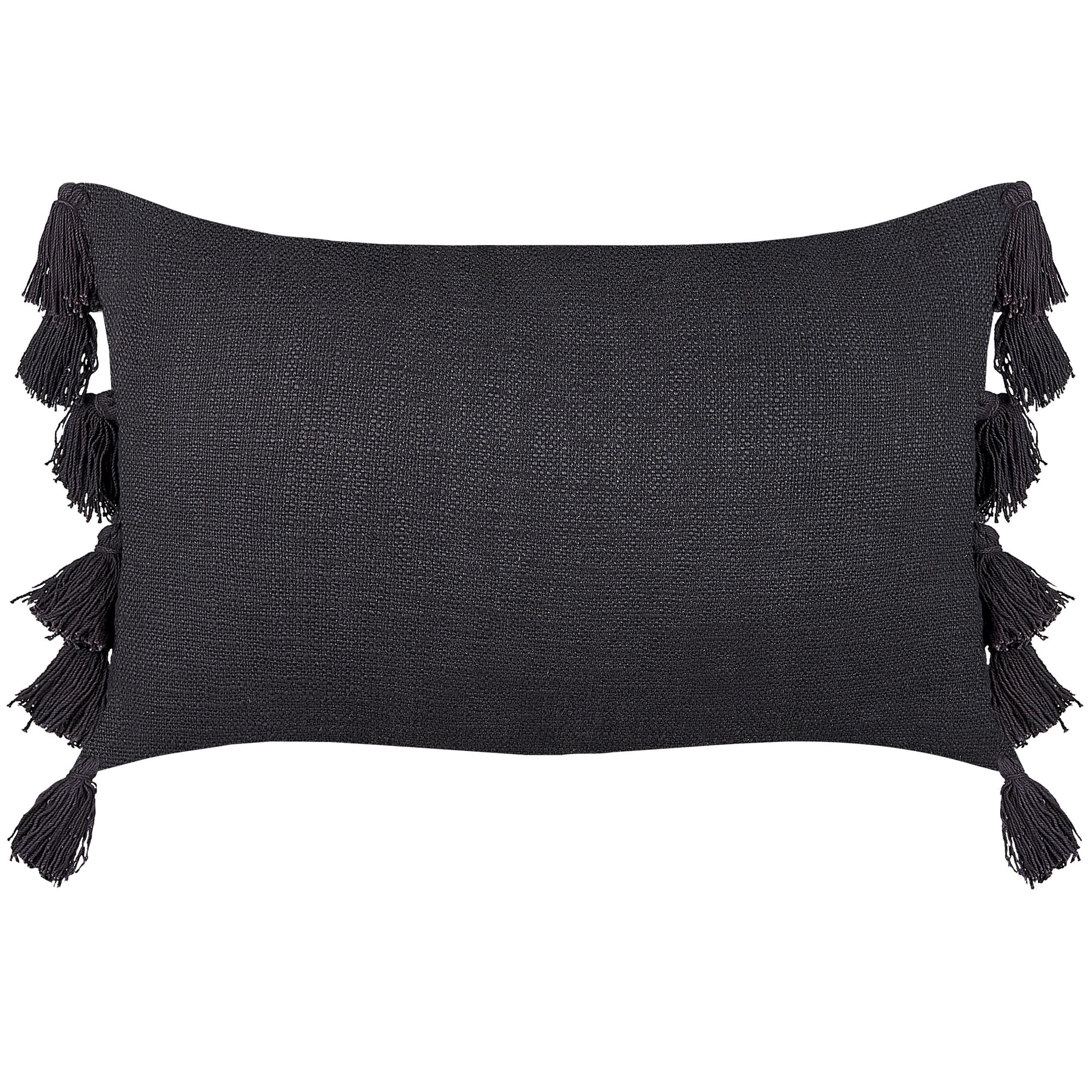 DEKOKISSEN Dunkelgrau 35/55 cm Lythrum - Dunkelgrau, Naturmaterialien/Textil (35/55cm) - Beliani