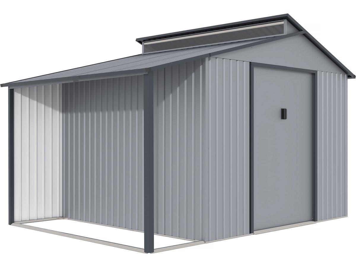 METALL-GARTENHAUS madras Grau - Grau, Metall (355/237/257cm) - Habitat Garten