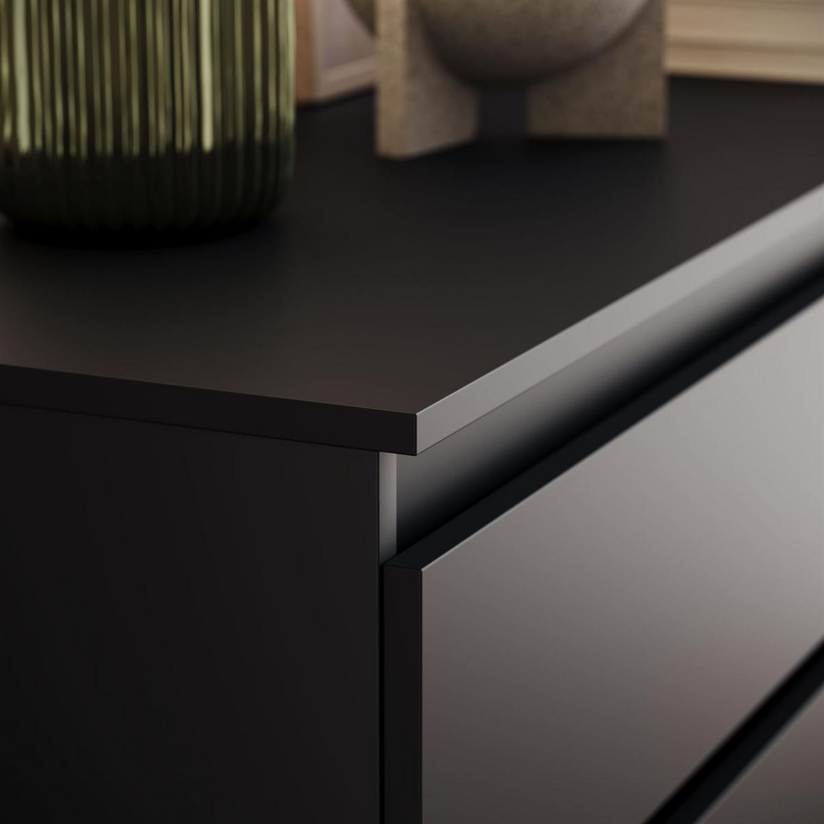 SIDEBOARD HANA M6 Schwarz 140cm - Schwarz, Holzwerkstoff (140/74.4/40cm) - Lookway