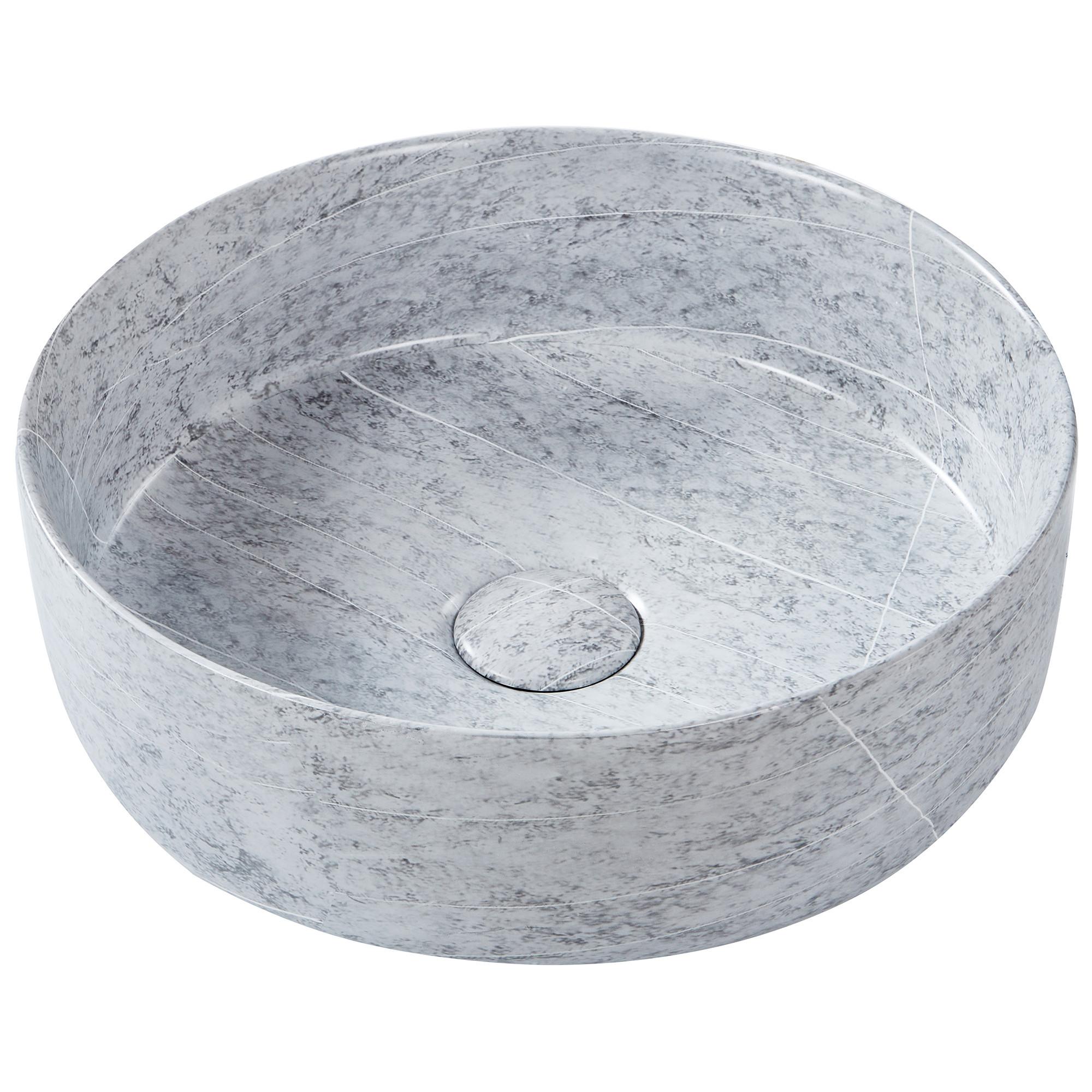 AUFSATZWASCHBECKEN Grauer Betoneffekt 37 cm Keramik Gudar - Dunkelgrau/Grau, Keramik (37/12/37cm) - Beliani