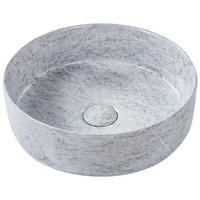 AUFSATZWASCHBECKEN Grauer Betoneffekt 37 cm Keramik Gudar - Dunkelgrau/Grau, Keramik (37/12/37cm) - Beliani