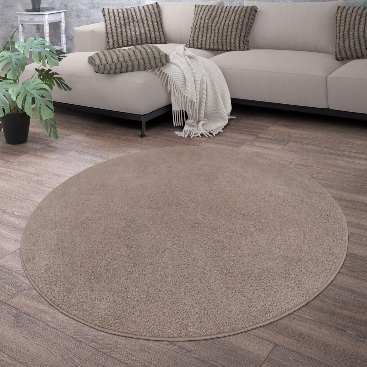 FLACHWEBETEPPICH Taupe Ø 80 cm - Taupe, Kunststoff (80/80cm) - TT Home