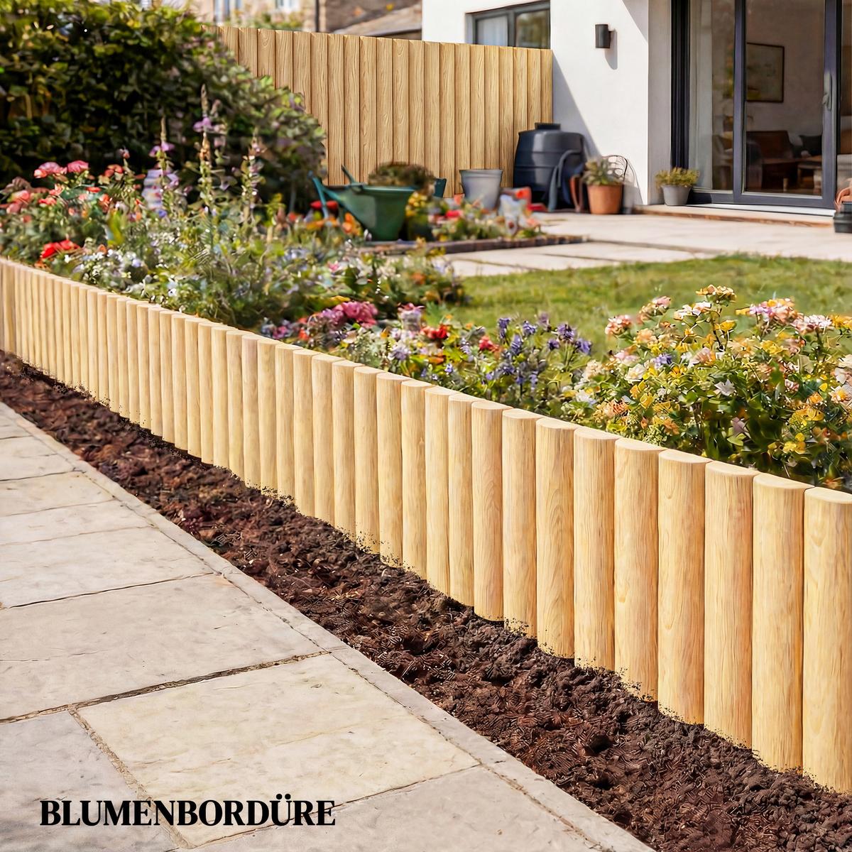 GARTENZAUN Tannenholz Naturholz - Naturfarben, Holz (2.7/30cm) - Outsunny