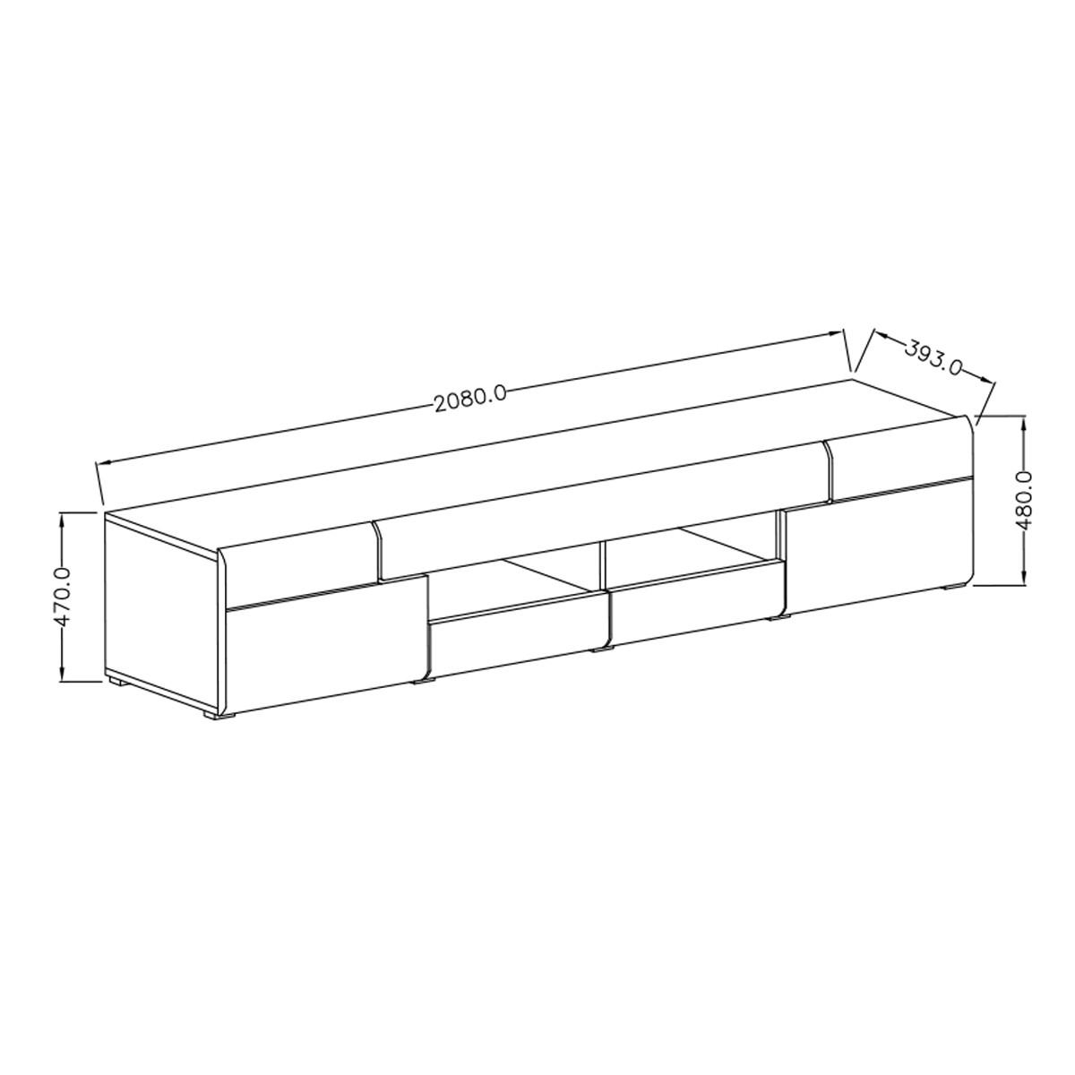 TV-MÖBEL Jules Weiß und Holz - Weiß, Holzwerkstoff (208/47/39cm) - Petits-meubles