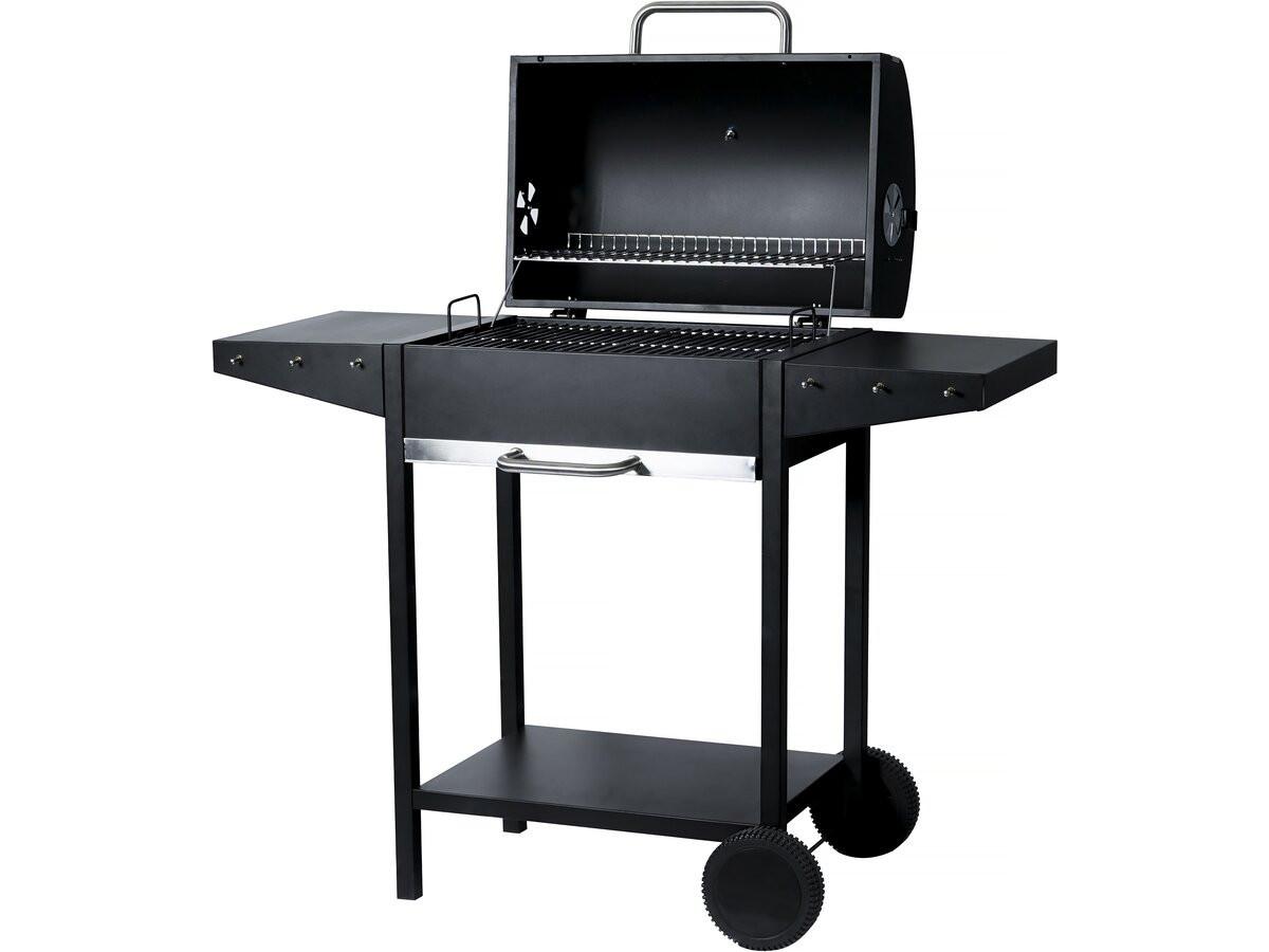 HOLZKOHLENGRILL bizon Schwarz - Schwarz, Metall (50/101/119cm) - Habitat Garten