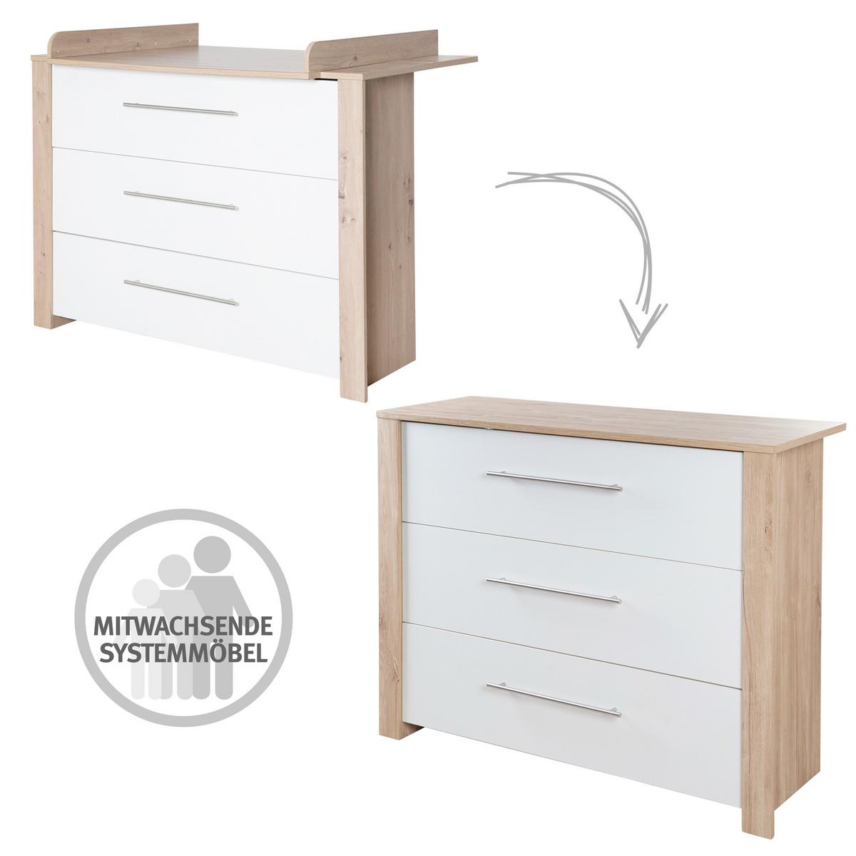 WICKELKOMMODE Malo - Weiß, Holzwerkstoff (112/98/75cm) - Roba