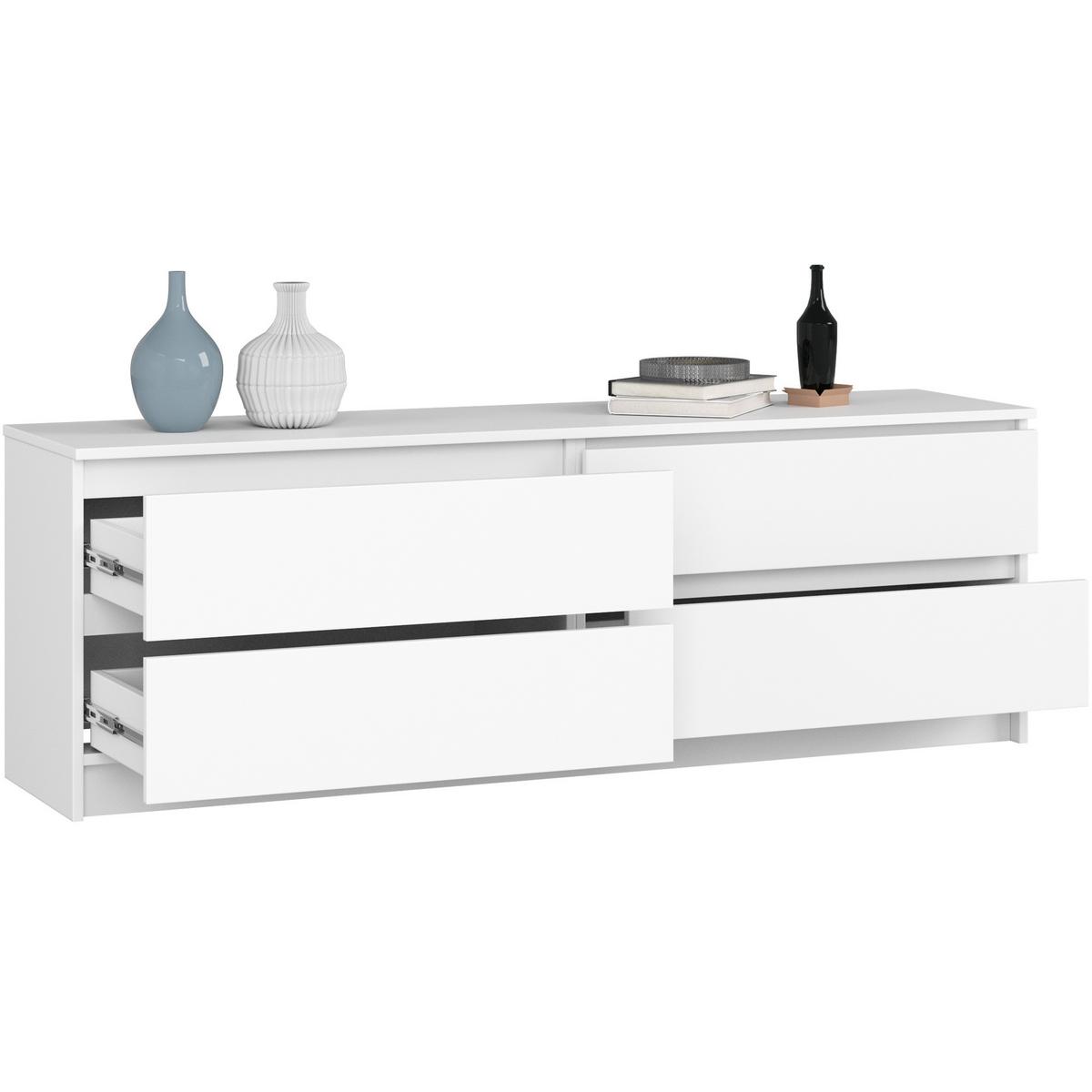 KOMMODE Weiß 55/160/40 - Weiß, Holzwerkstoff (160/55/40cm) - RAUMHIRSCH FURNITURE