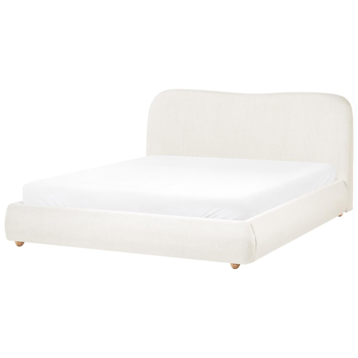 BETT mit Stauraum 160/200 cm Stoff Cremeweiß Blagnac - Creme, Textil (160/200cm) - Beliani