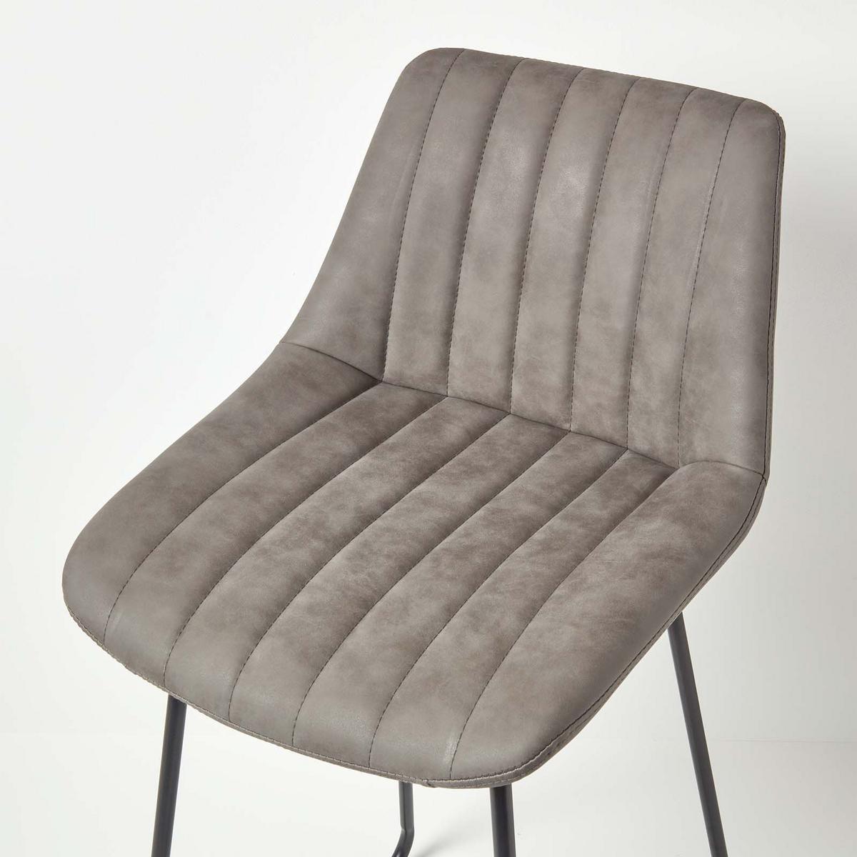 BARSTUHL Ascot, Kunstleder mit Rückenlehne - Grau, Textil (54/97/47cm) - Homescapes