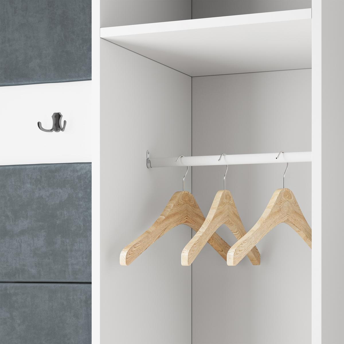 GARDEROBENSCHRANK LORI 95/181/51 cm Modern Garderobe-Set Weiß - Weiß/Grau, Holzwerkstoff (95/181/51cm) - MASSENO