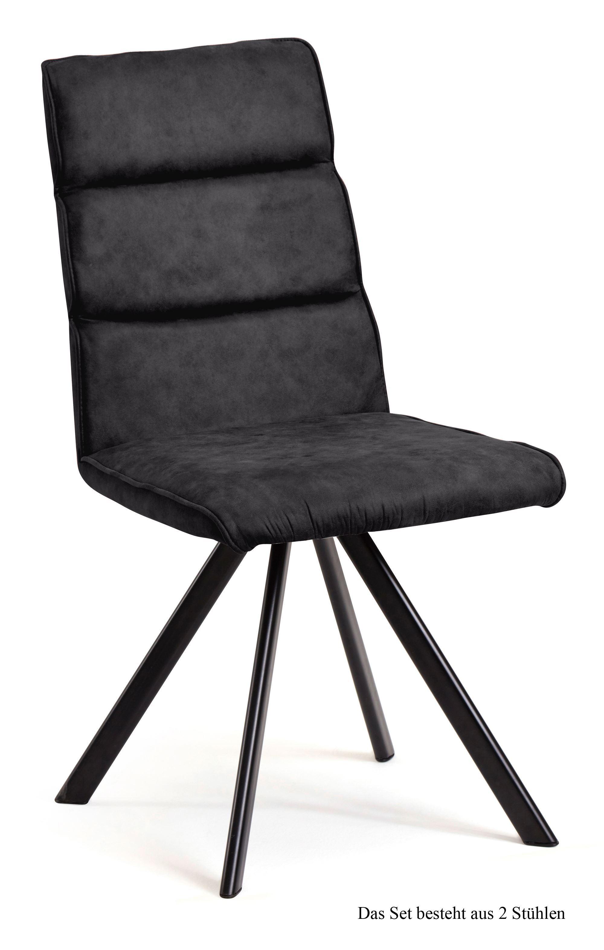 ESSZIMMERSTUHL drehbar (2er-Set) Dessa 47x92x60 Schwarz/Anthrazit - Anthrazit/Schwarz, Kunststoff (60/92/47cm) - 58aufmkessel