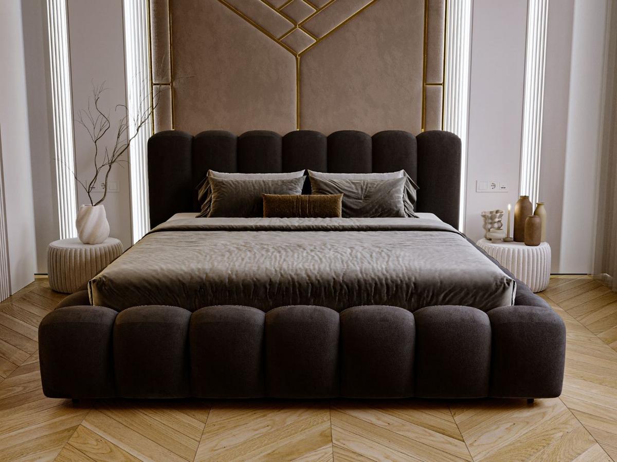 POLSTERBETT Averia 160x200 Dunkelgrau - Dunkelgrau, Textil (160/200cm) - Graingold
